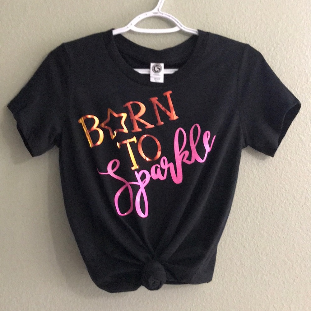New Women’s “Born To Sparkle” Sparkle Graphics Crew Neck Love Tee